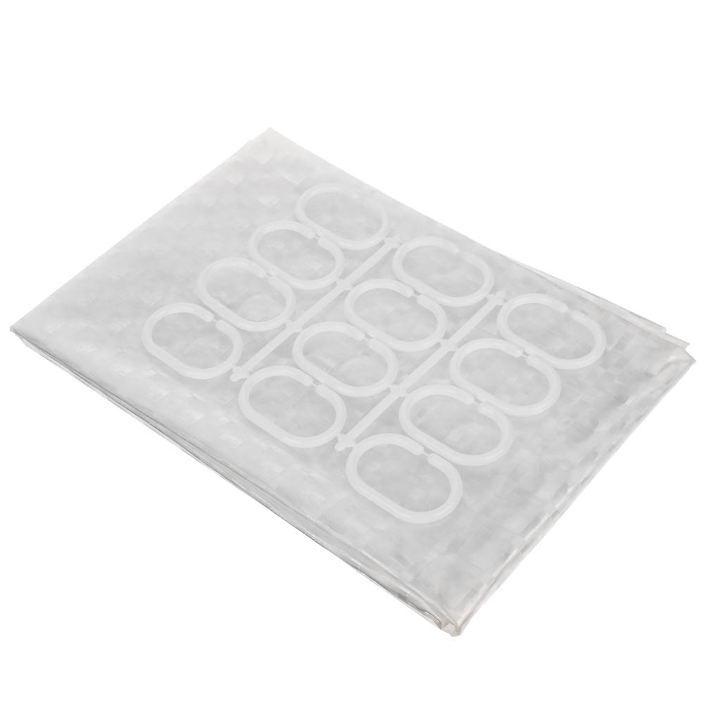 Штора для ванной 3D геометрия 180х180см (12 колец), ПЕВА, арт.№ 461-678