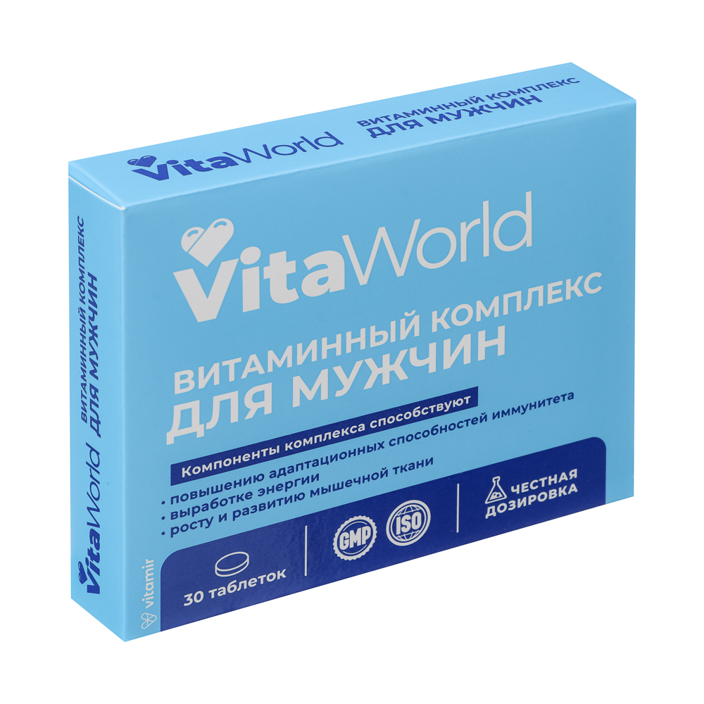 БАД Витаминный комплекс мужской A-Zn Витамир Vitaworld, 30табл, арт.№ 015-239
