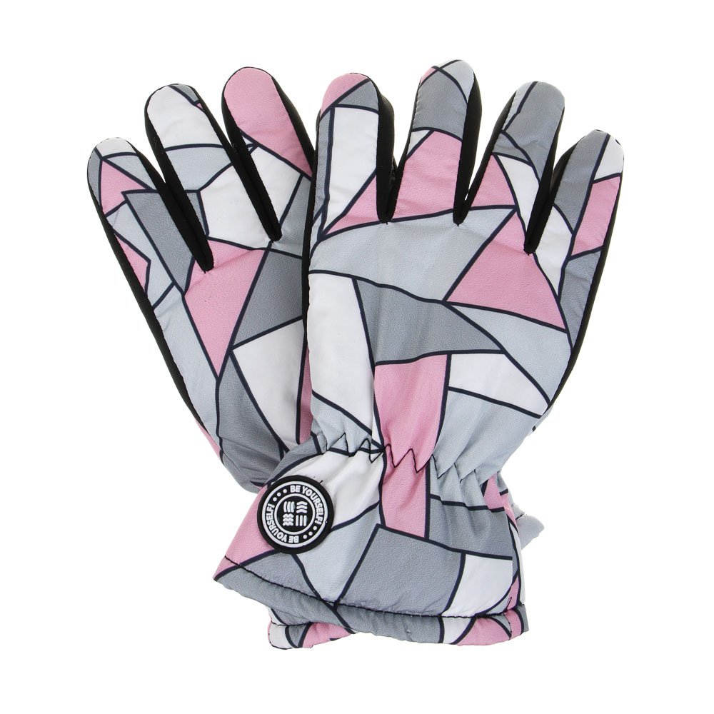 BY Русские Супергерои Перчатки подростковые утепленные с эмблемой, р.16, розовый, СЗМП24-10, арт.№ 363-386