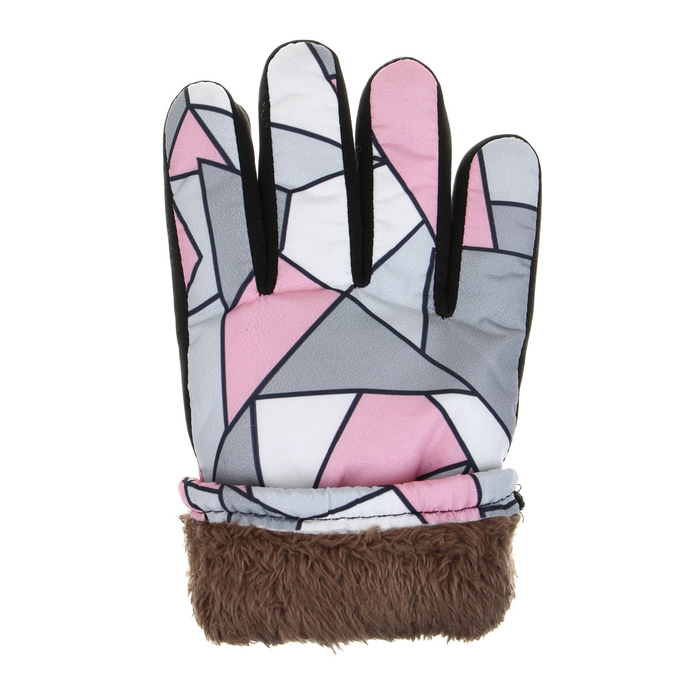 BY Русские Супергерои Перчатки подростковые утепленные с эмблемой, р.16, розовый, СЗМП24-10, арт.№ 363-386