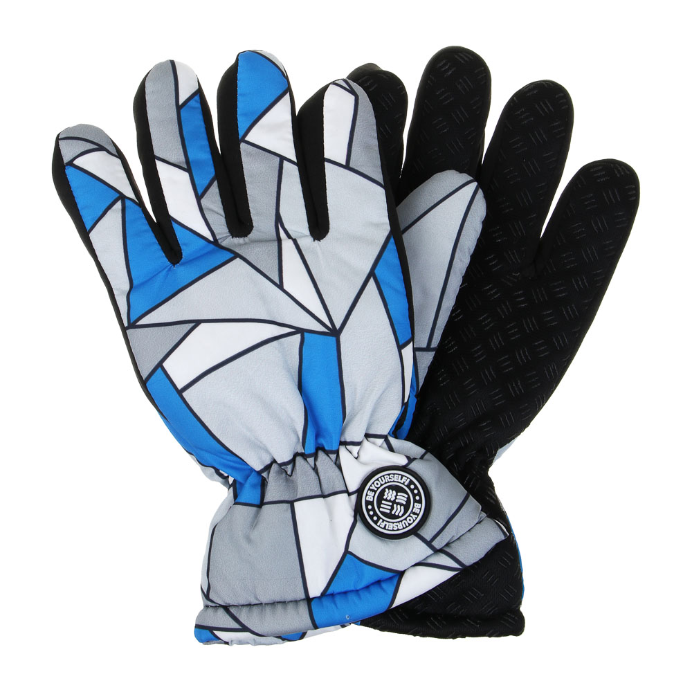 BY Русские Супергерои Перчатки подростковые утепленные с эмблемой, р.16, синий, СЗМП24-11, арт.№ 363-387