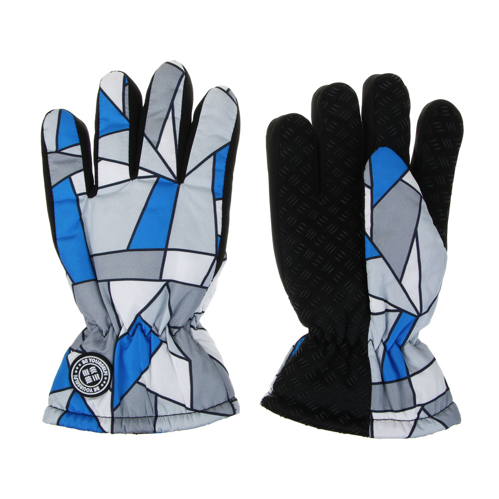 BY Русские Супергерои Перчатки подростковые утепленные с эмблемой, р.16, синий, СЗМП24-11, арт.№ 363-387