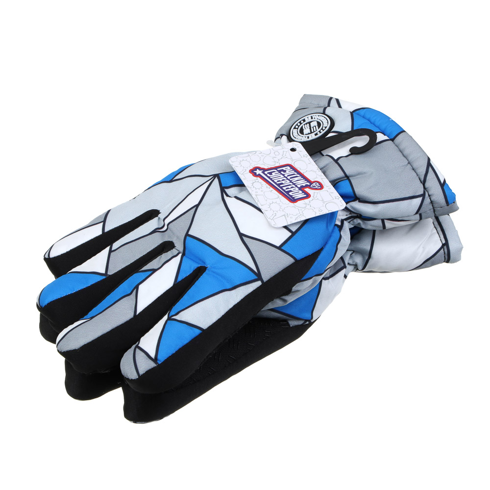 BY Русские Супергерои Перчатки подростковые утепленные с эмблемой, р.16, синий, СЗМП24-11, арт.№ 363-387