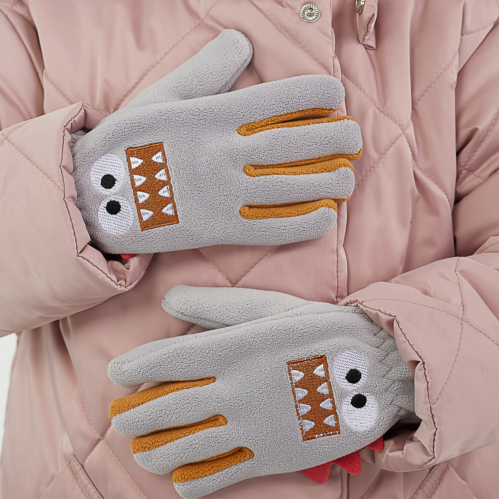 GALANTE Перчатки детские флис с аппликацией монстрик, р.14, 3 цвета, СЗПВ24-27, арт.№ 363-388