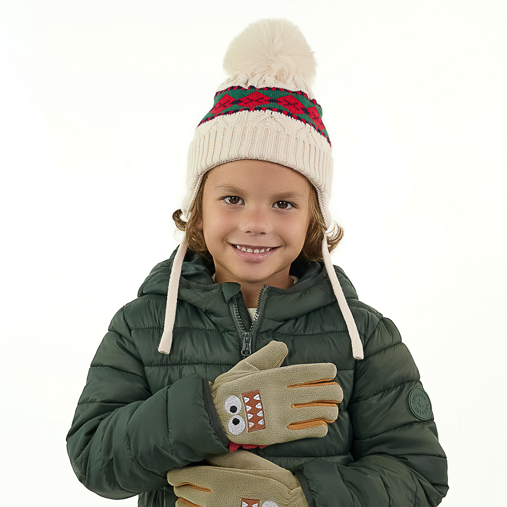 GALANTE Перчатки детские флис с аппликацией монстрик, р.14, 3 цвета, СЗПВ24-27, арт.№ 363-388