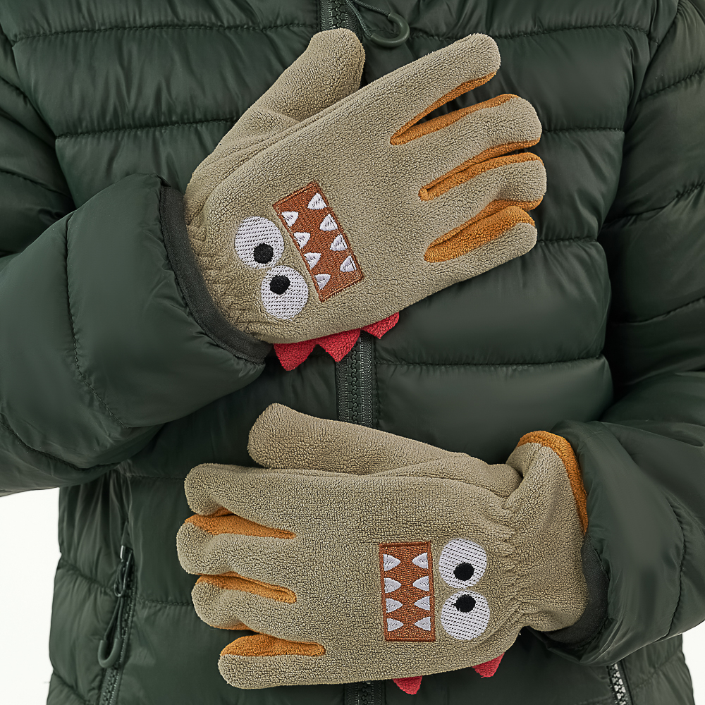 GALANTE Перчатки детские флис с аппликацией монстрик, р.14, 3 цвета, СЗПВ24-27, арт.№ 363-388