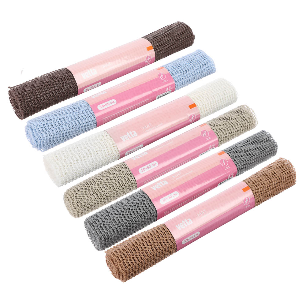 Мат антискользящий тм VETTA, универсальный, 30х90см, ПВХ, 4 цвета, арт.№ 491-143