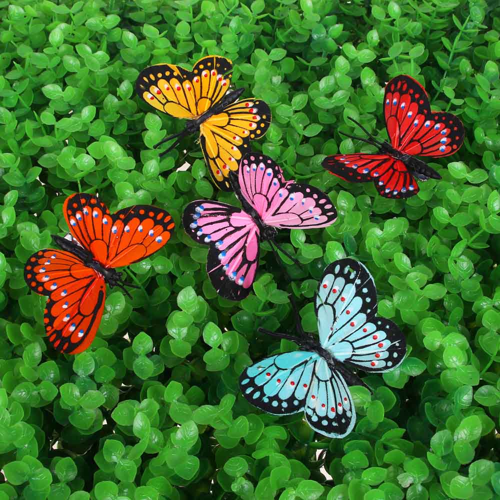 INBLOOM Бабочка на прищепке Жемчужная, 6см, PE, перо, арт.№ 153-125