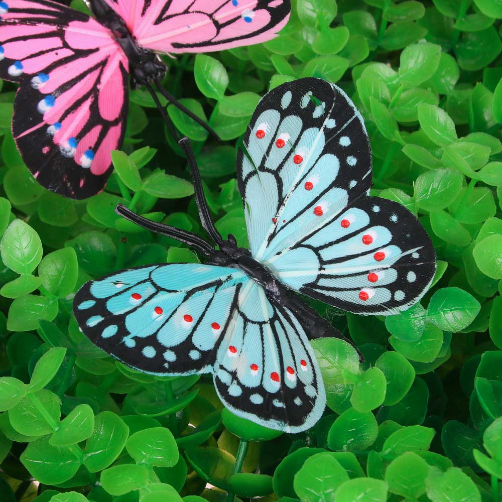 INBLOOM Бабочка на прищепке Жемчужная, 6см, PE, перо, арт.№ 153-125