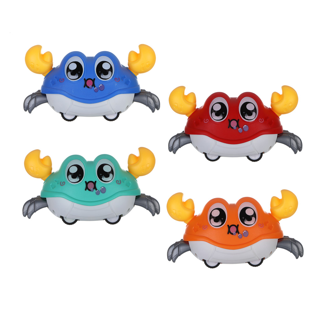 ИГРОЛЕНД Игрушка для малышей "Крабик-весельчак", ABS, 12,6х6,6х6,4см, арт.№ 274-284