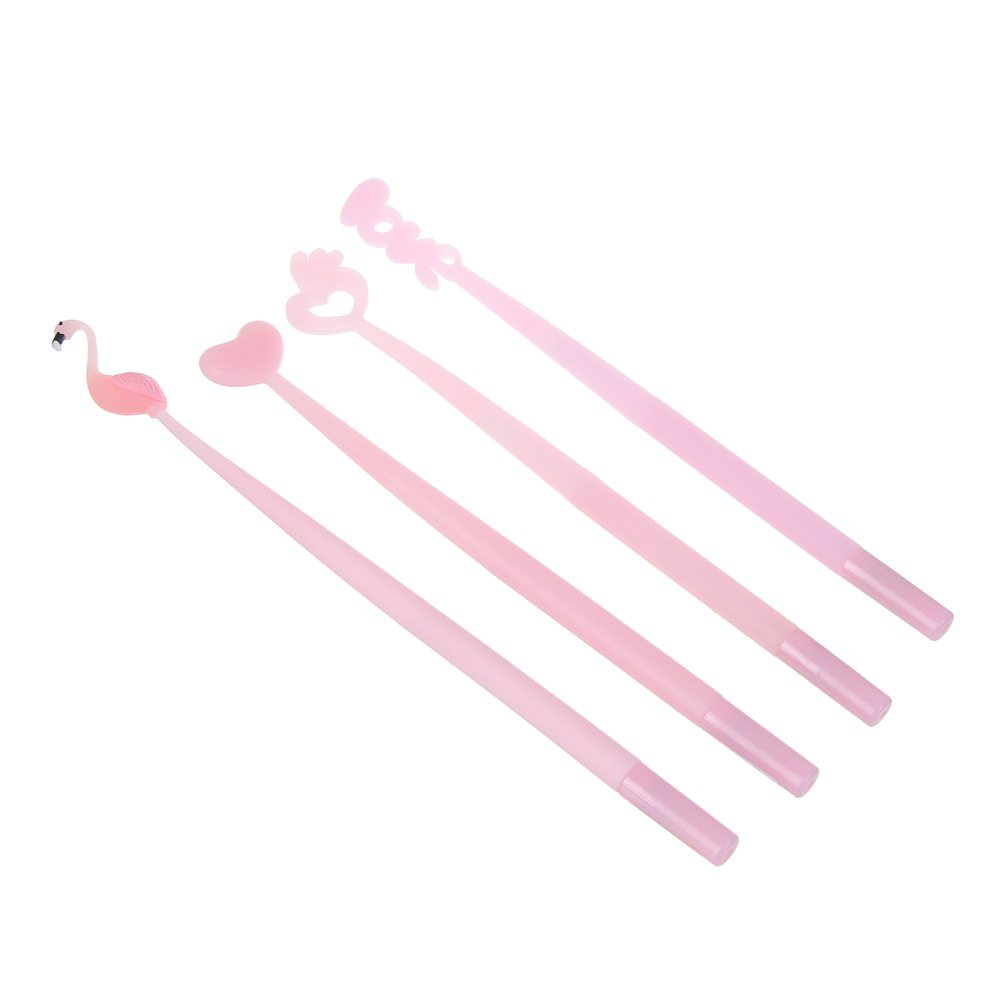 Ручка шариковая синяя, "Нежные истории", гибкий корпус, 4 дизайна, шоу-бокс, арт.№ 591-277