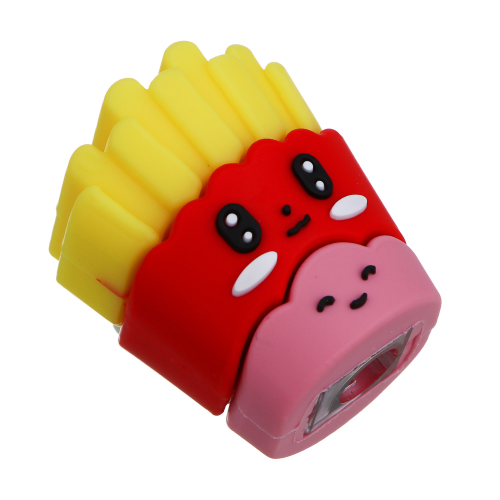 Точилка фигурная "Фаст-фуд", 3,5х3х3см, 1 отверстие, PVC, 2 дизайна, арт.№ 607-064