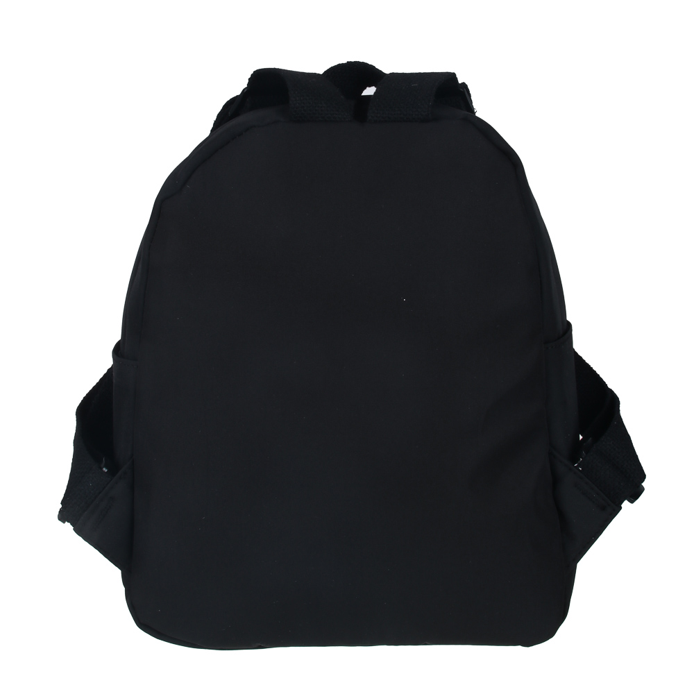 Мини-рюкзак 30,5x24x10см, 1 отд., 2 карм., декор "мишка", значок, нейлон, плюш, черный с коричневым, арт.№ 254-728