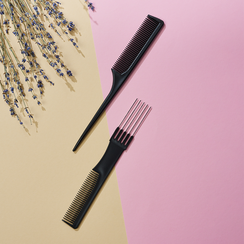 Набор профессиональных расчесок-гребней тм ЮНИLOOK, 10пр., пластик, черный, арт.№ 356-414