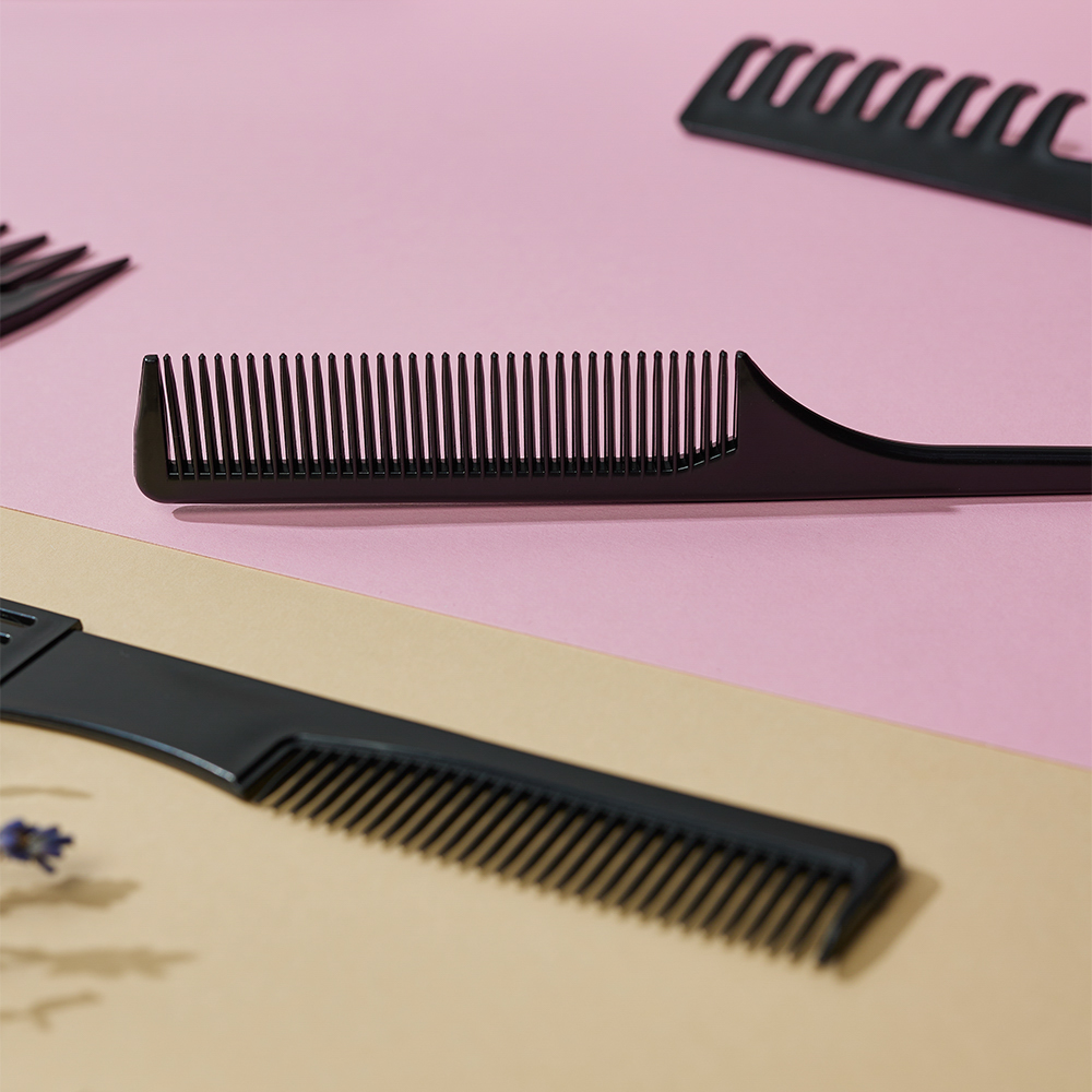 Набор профессиональных расчесок-гребней тм ЮНИLOOK, 10пр., пластик, черный, арт.№ 356-414