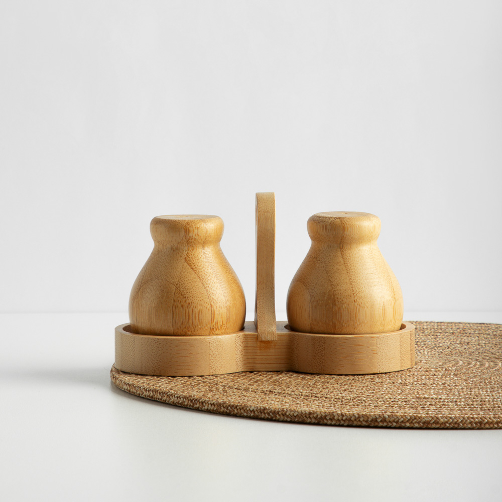 SATOSHI Набор для специй на подставке 3пр., бамбук, 15.8х7.3х9см, арт.№ 883-546