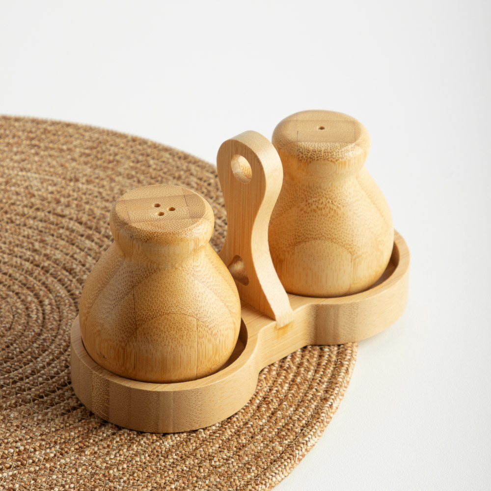 SATOSHI Набор для специй на подставке 3пр., бамбук, 15.8х7.3х9см, арт.№ 883-546