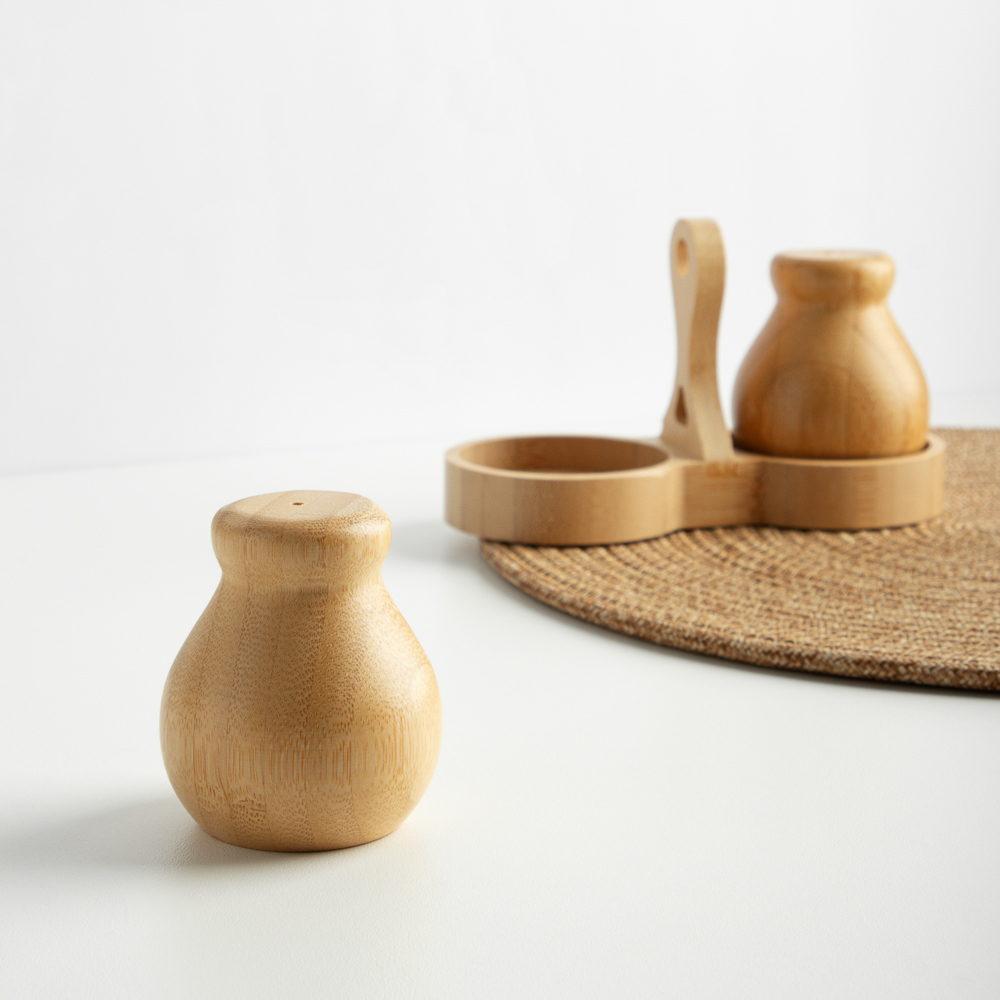 SATOSHI Набор для специй на подставке 3пр., бамбук, 15.8х7.3х9см, арт.№ 883-546