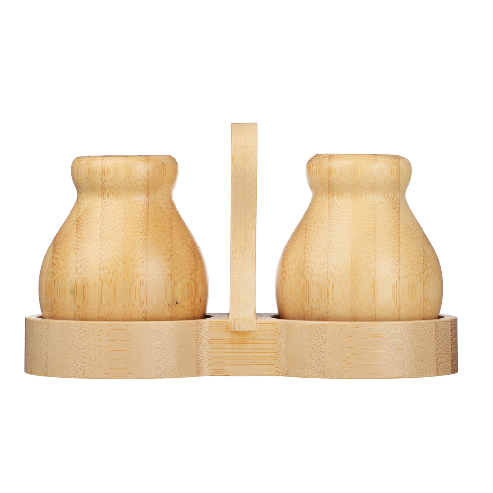 SATOSHI Набор для специй на подставке 3пр., бамбук, 15.8х7.3х9см, арт.№ 883-546