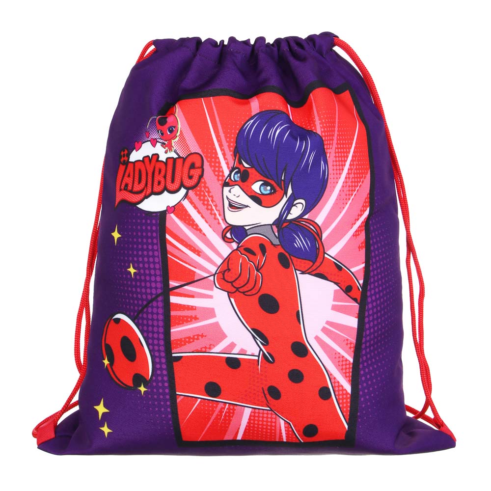 Ледибаг Мешок для обуви ПРЕМИУМ, 47х39см, плотный материал, 2-стор.печать, толстая веревка, "Кор", арт.№ 811-002