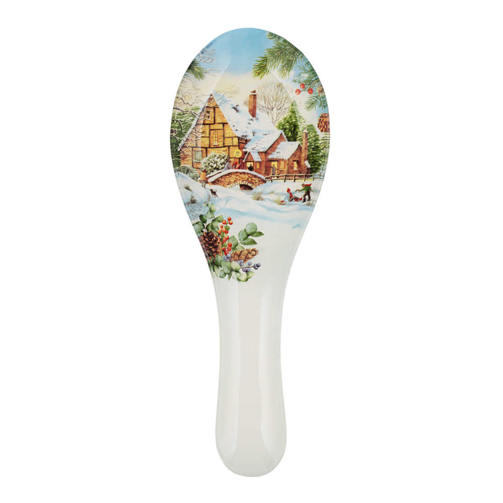 Зимние забавы Подставка для ложки, 23,5х8х1,5см, стекло, арт.№ 820-899