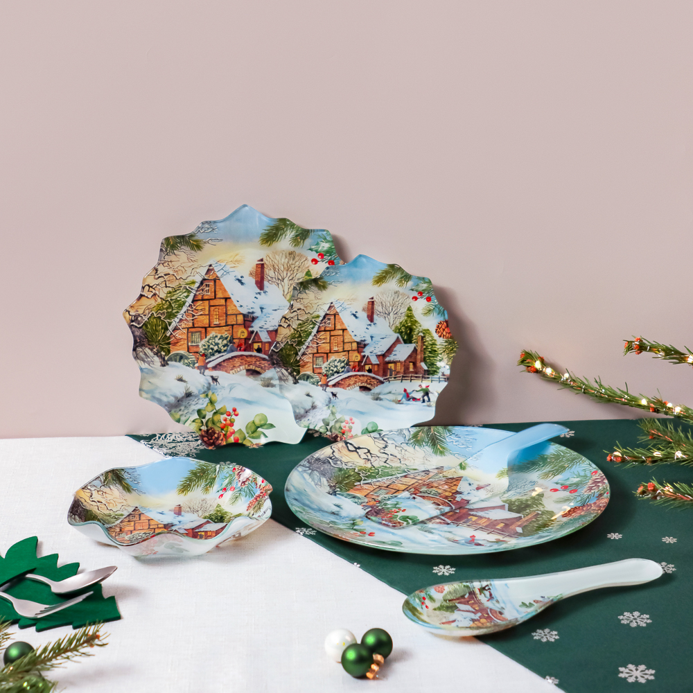 Зимние забавы Подставка для ложки, 23,5х8х1,5см, стекло, арт.№ 820-899