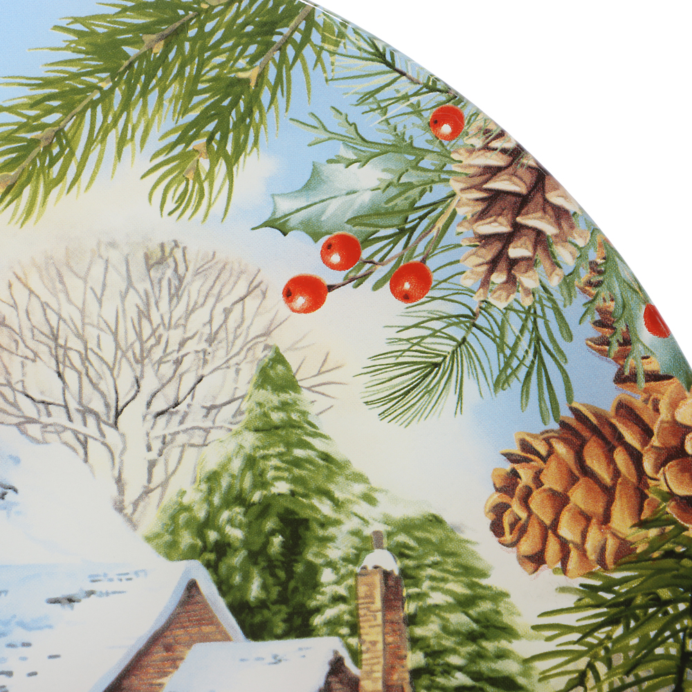 Зимние забавы Набор для торта 2 предмета, блюдо 30см, лопатка 26х7см, стекло, арт.№ 820-900