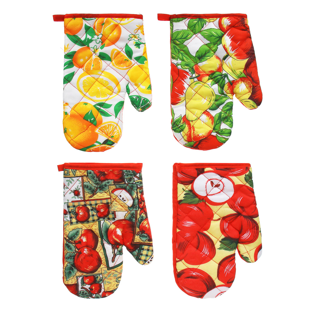 Прихватка-варежка, 100% полиэстер, 17х25см, 4 дизайна, арт.№ 493-094