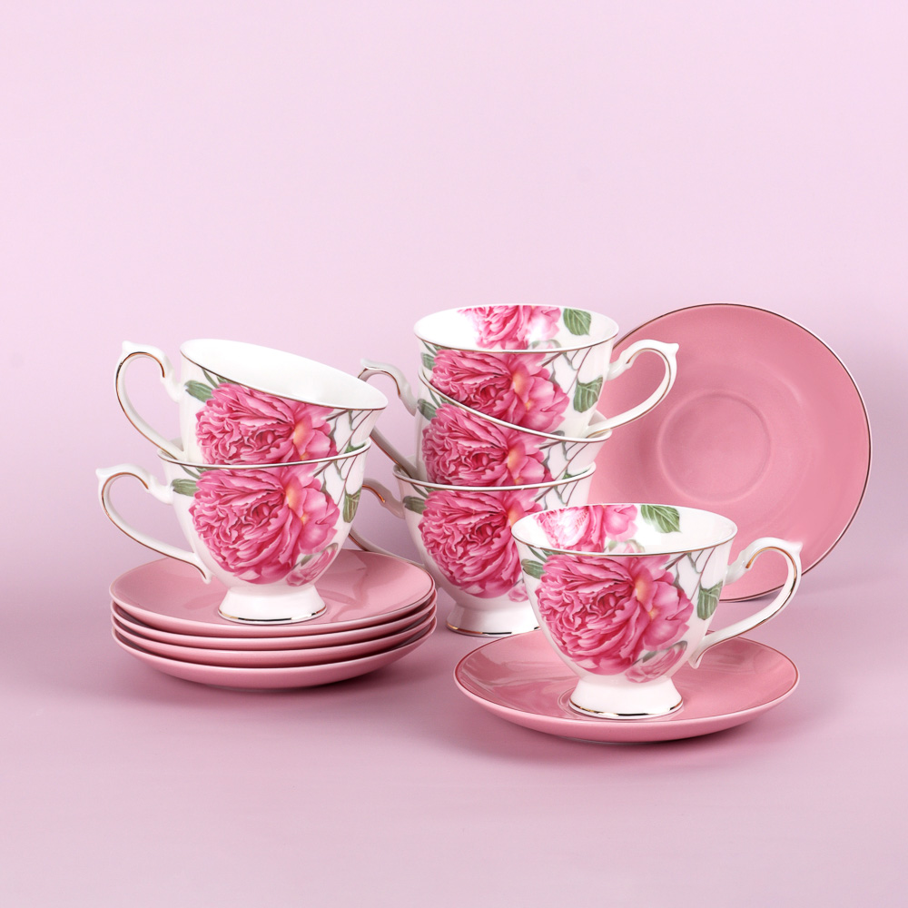 MILLIMI Розовый флэш Набор чайный 12 пр., 220мл, 14,5см, фарфор, арт.№ 802-507