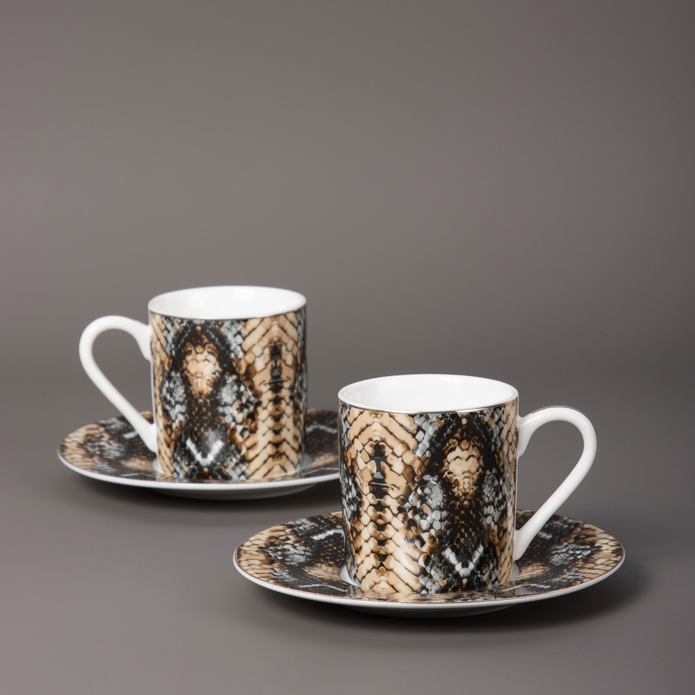 MILLIMI Снейк Набор кофейный 4 пр., 100мл, 12,5см, фарфор, арт.№ 802-508