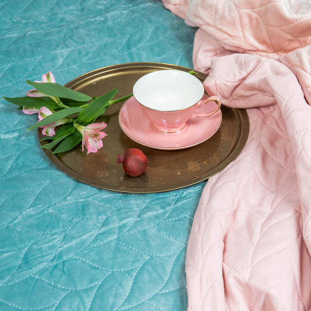 PROVANCE Мятный Латте Покрывало стеганое микровельвет 220х240см, 100% полиэстер, 3 цвета, арт.№ 488-032