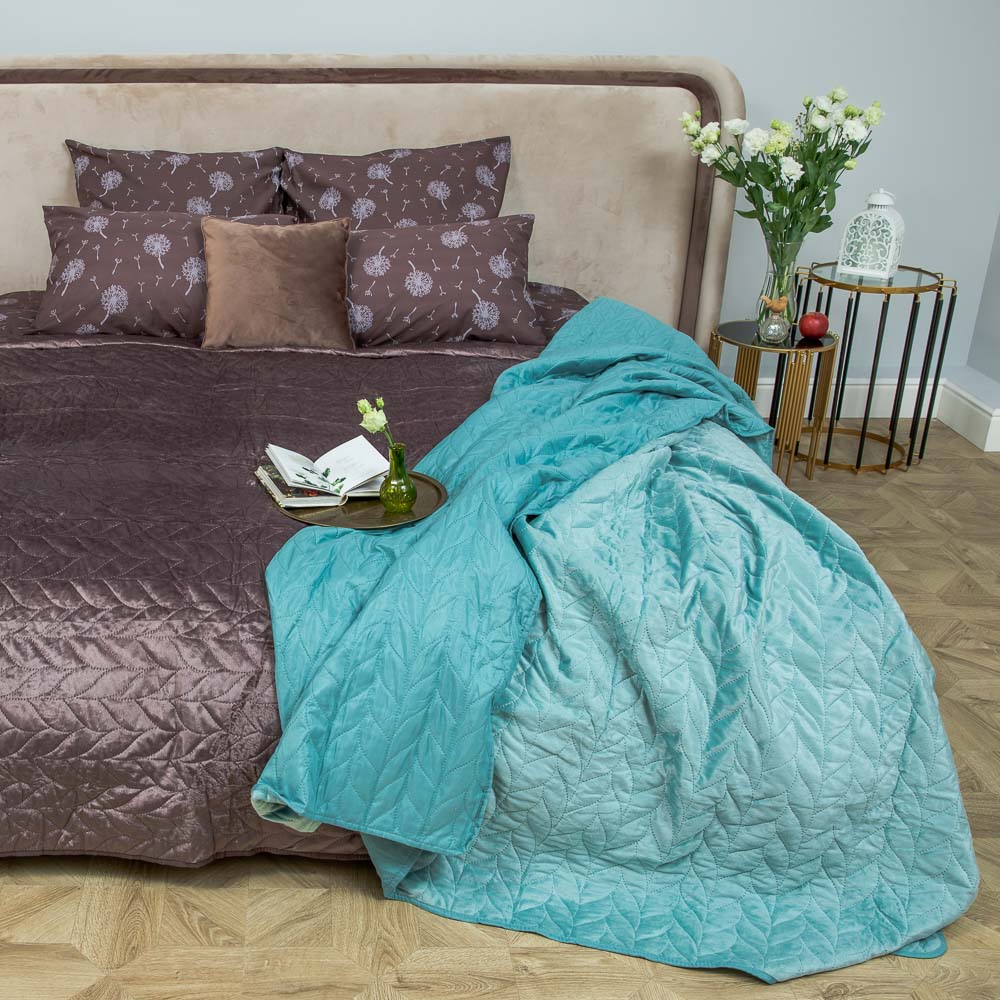 PROVANCE Мятный Латте Покрывало стеганое микровельвет 220х240см, 100% полиэстер, 3 цвета, арт.№ 488-032