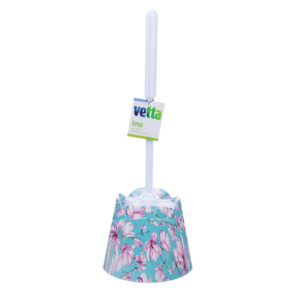 VETTA Ёрш для туалета "Весенние цветы", полипропилен, 12х12х30см, арт.№ 463-877