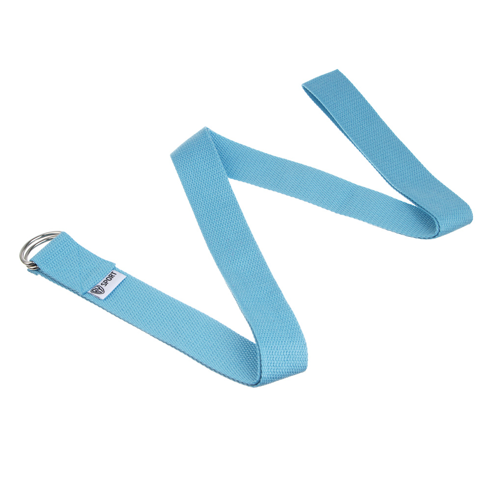 Ремень для йоги, растяжки и пилатеса с кольцами тм BY SPORT, 180x3,8см, хлопок, 5 цветов, арт.№ 093-036