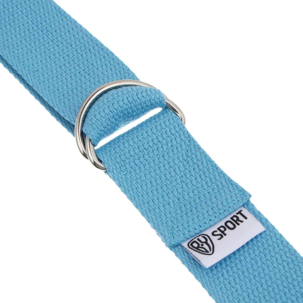 Ремень для йоги, растяжки и пилатеса с кольцами тм BY SPORT, 180x3,8см, хлопок, 5 цветов, арт.№ 093-036