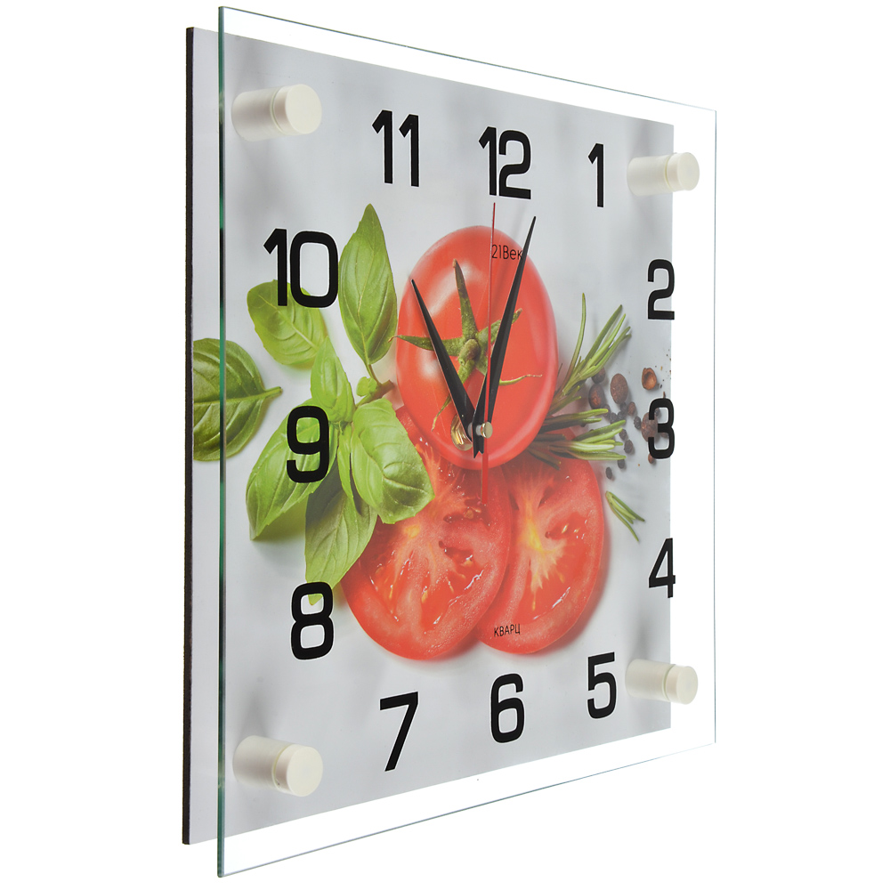 Часы настенные, 25х25см, стекло, 4 дизайна, арт.№ 581-819