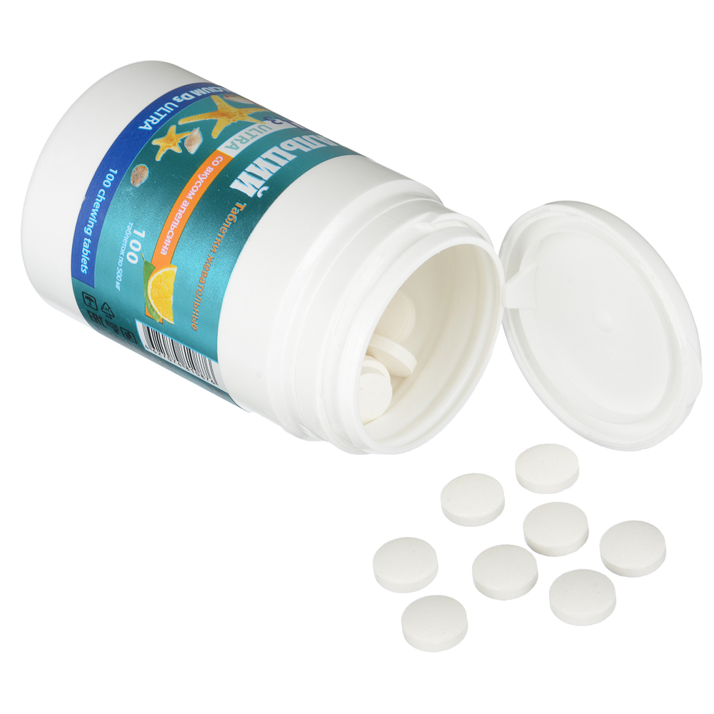 БАД Кальций Д3 Ультра, таблетки жевательные в ассортименте 500мг, 100шт, арт.№ 015-110