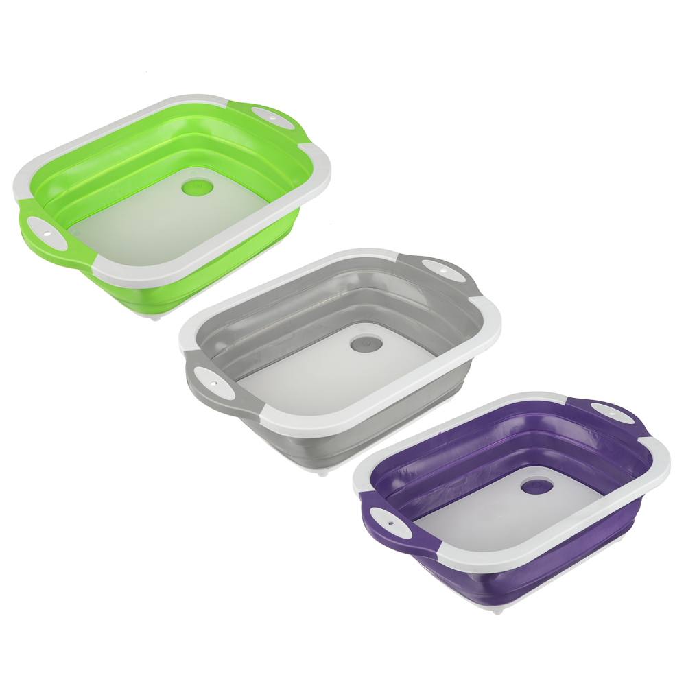 VETTA Таз складной силиконовый, 38x14x29см, 3 цвета, арт.№ 407-069