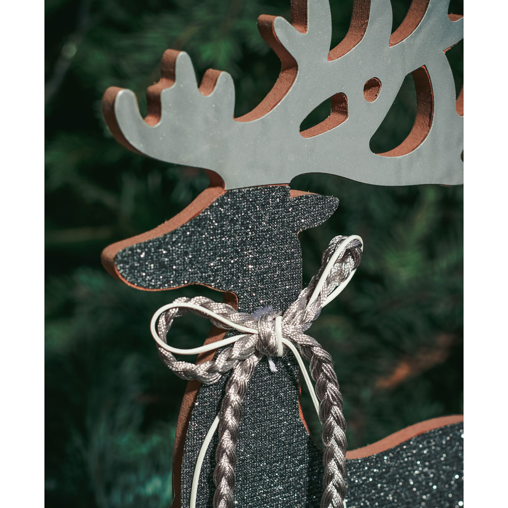 СНОУ БУМ Сувенир в виде оленя, 18х35 см, дерево, текстиль, 2 цвета, арт.№ 396-651