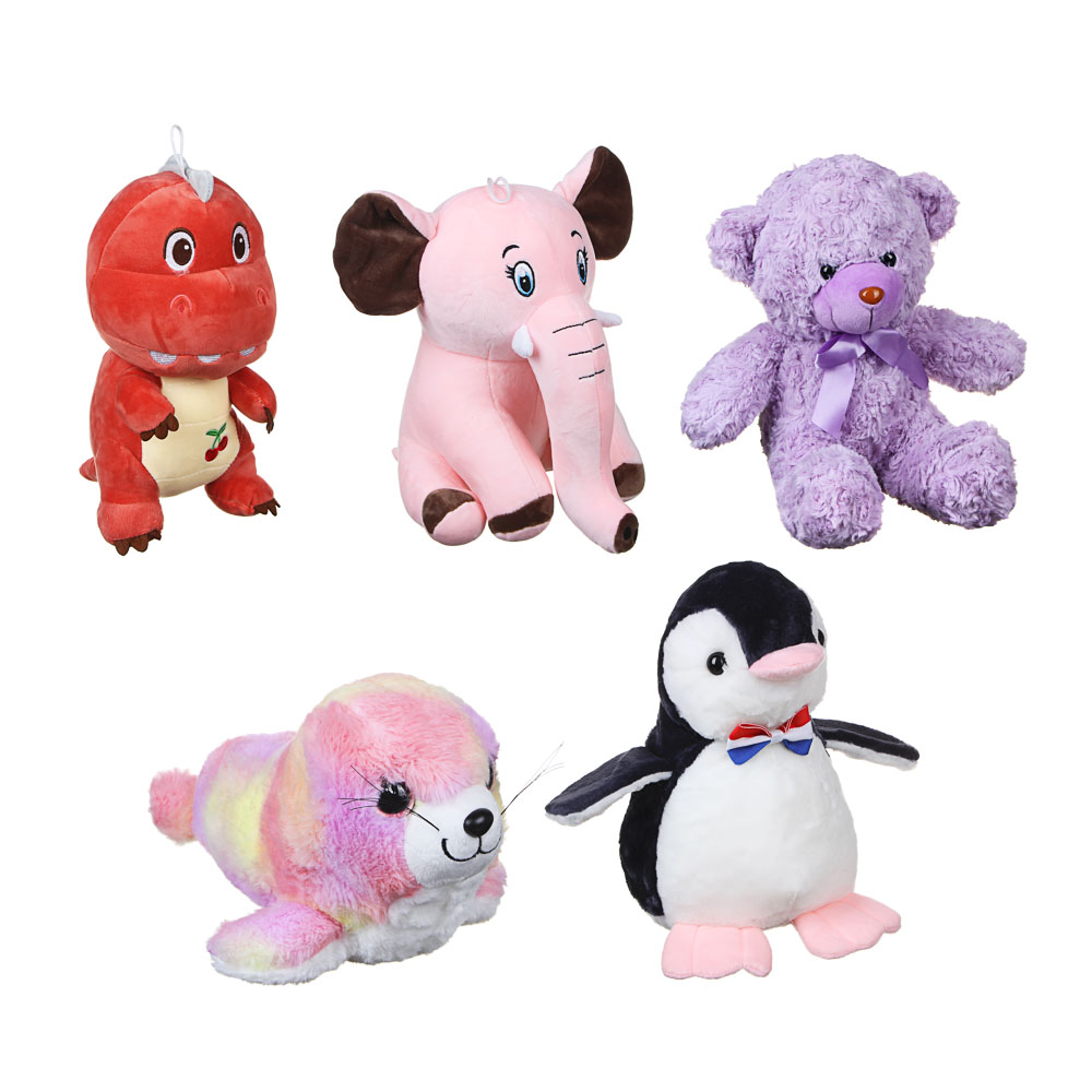 МЕШОК ПОДАРКОВ Игрушка мягкая в виде животных плюшевых, полиэстер, 28-37см, 5 дизайнов, арт.№ 264-167