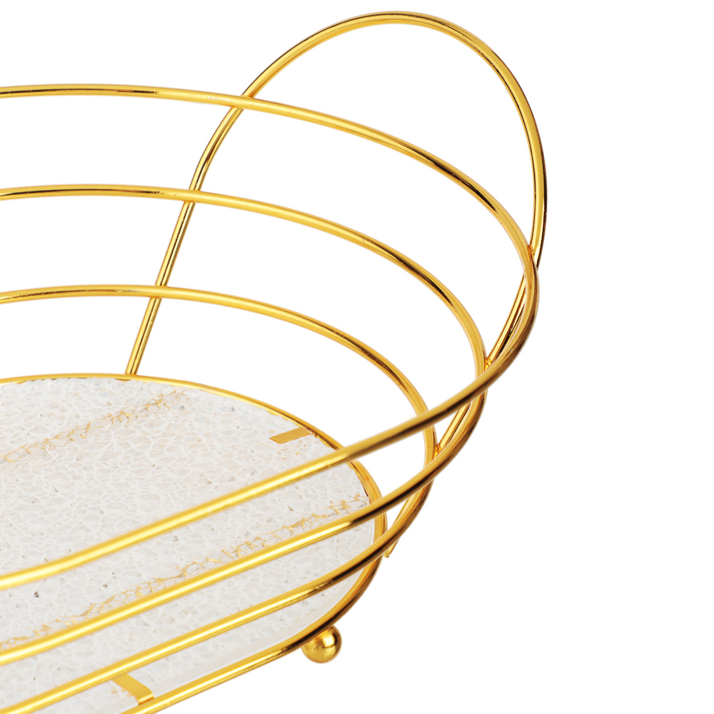 Корзина для фруктов тм SATOSHI Голд, 28,5х10х19,5см, сталь, акрил, арт.№ 827-127