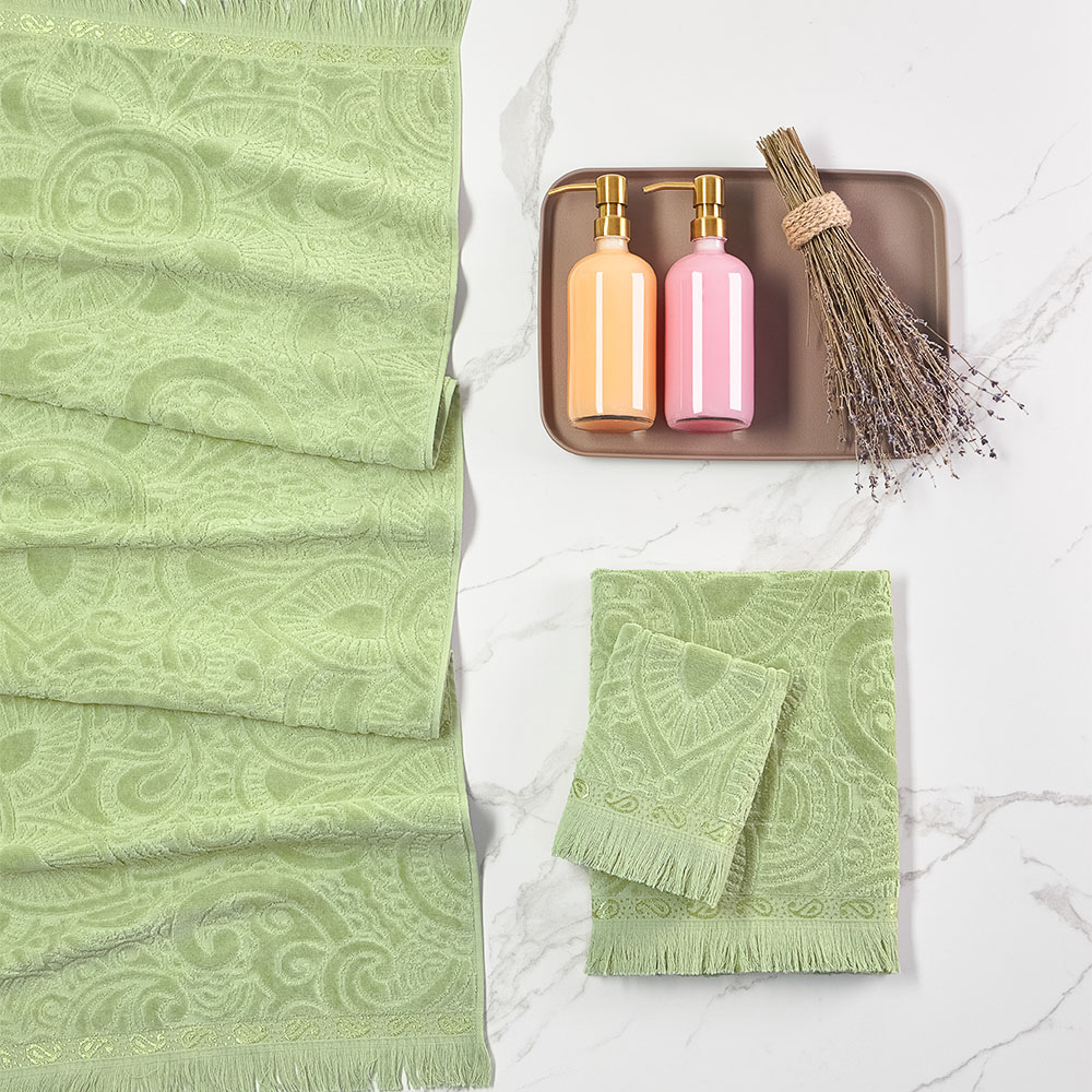 PROVANCE Эвкалипт Полотенце махровое, 100% хлопок, 70х130см, 450гр/м, зеленый, арт.№ 484-160