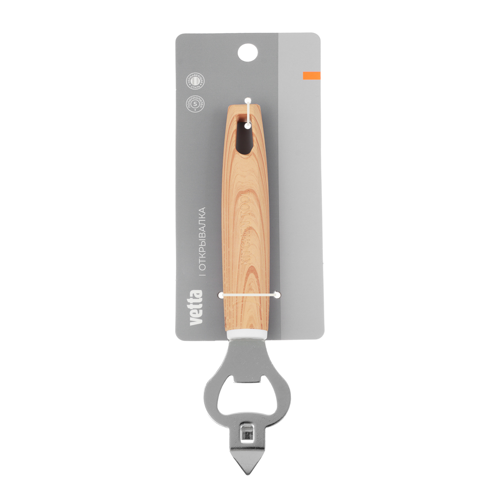 VETTA Открывалка, 18,5х4,5 см, нержавеющая сталь, полипропилен, арт.№ 882-425