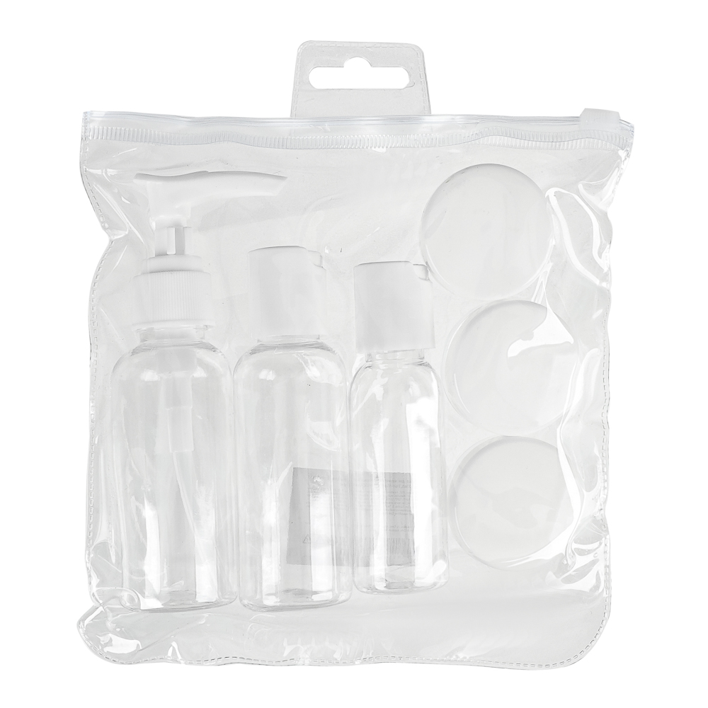 Набор для косметики дорожный 6 предметов (2 шт–50мл,1 шт–30мл, 3 шт–10гр) тм ЮНИLOOK, пластик, 2 цв., арт.№ 357-287