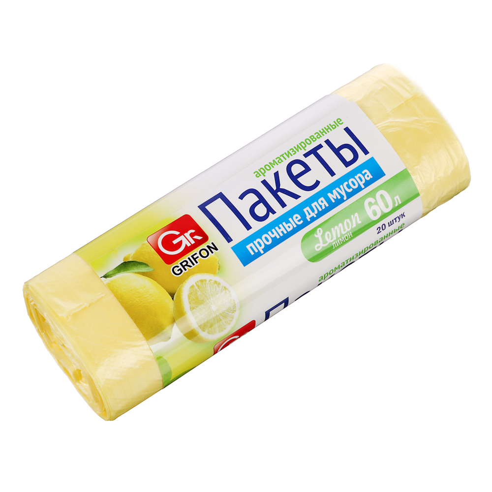 GRIFON Пакеты для мусора АРОМА 60л, 20 шт в рулоне, арт.№ 449-115