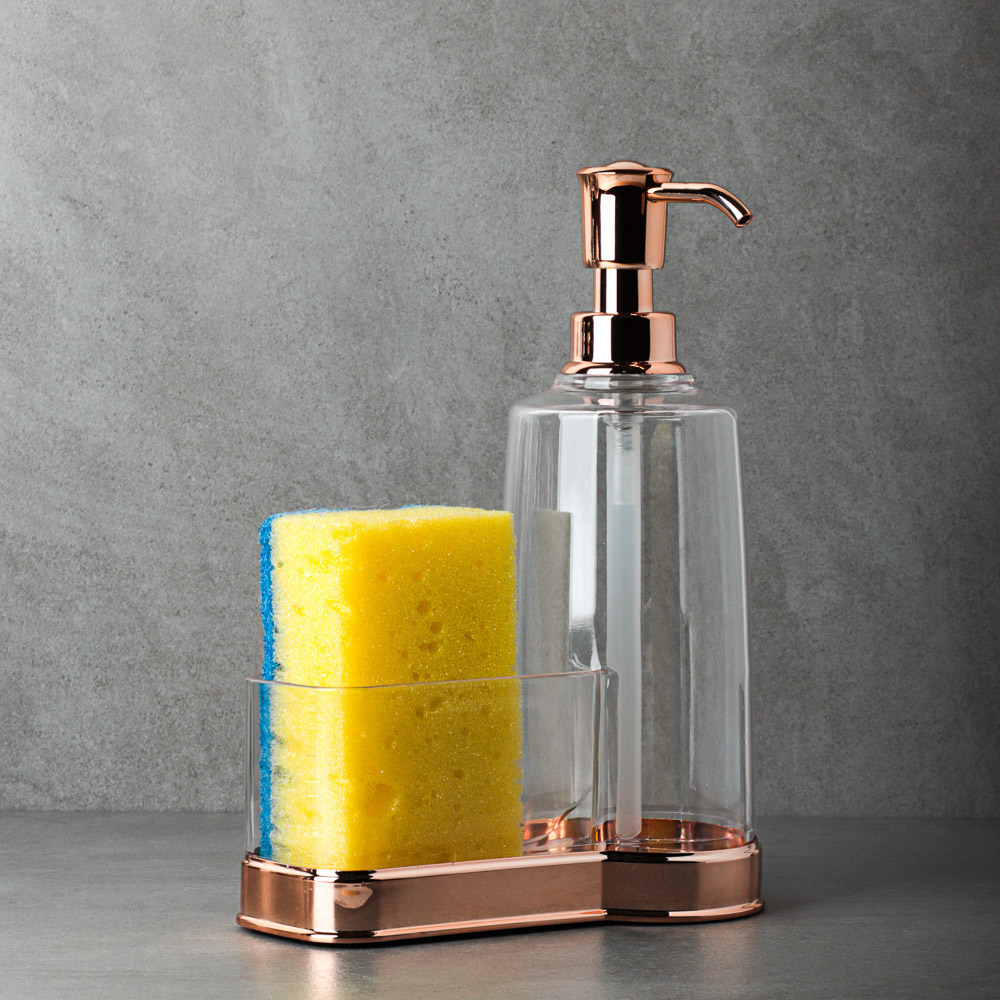 VETTA Диспенсер для моющего средства с отделением для губки, 17x8.5x22 см, пластик, арт.№ 441-239