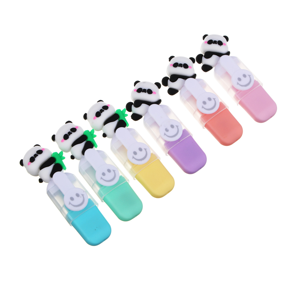 Маркер-выделитель, колпачок в форме панды, 6 цветов, арт.№ 613-113