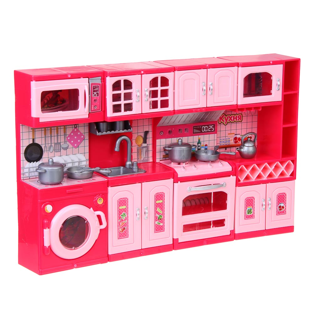 ИГРОЛЕНД Мебель для кукол, кухня с акс., ABS, PP, 11,1х5,3х23,6 см, 4 вида, арт.№ 278-118