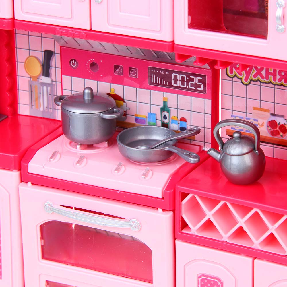ИГРОЛЕНД Мебель для кукол, кухня с акс., ABS, PP, 11,1х5,3х23,6 см, 4 вида, арт.№ 278-118