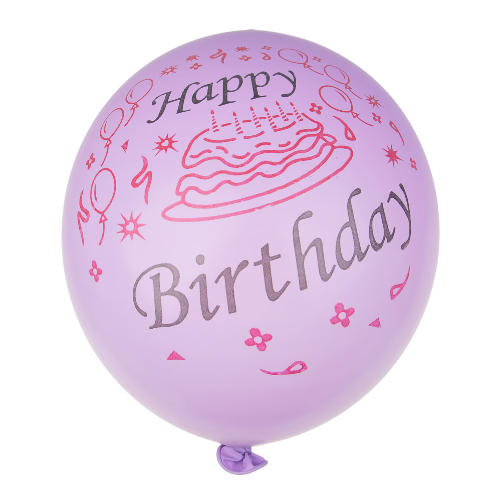 FNtastic Набор воздушных шаров 6 шт, 18" с узором, С Днем Рождения, микс цветов макарун, арт.№ 518-195